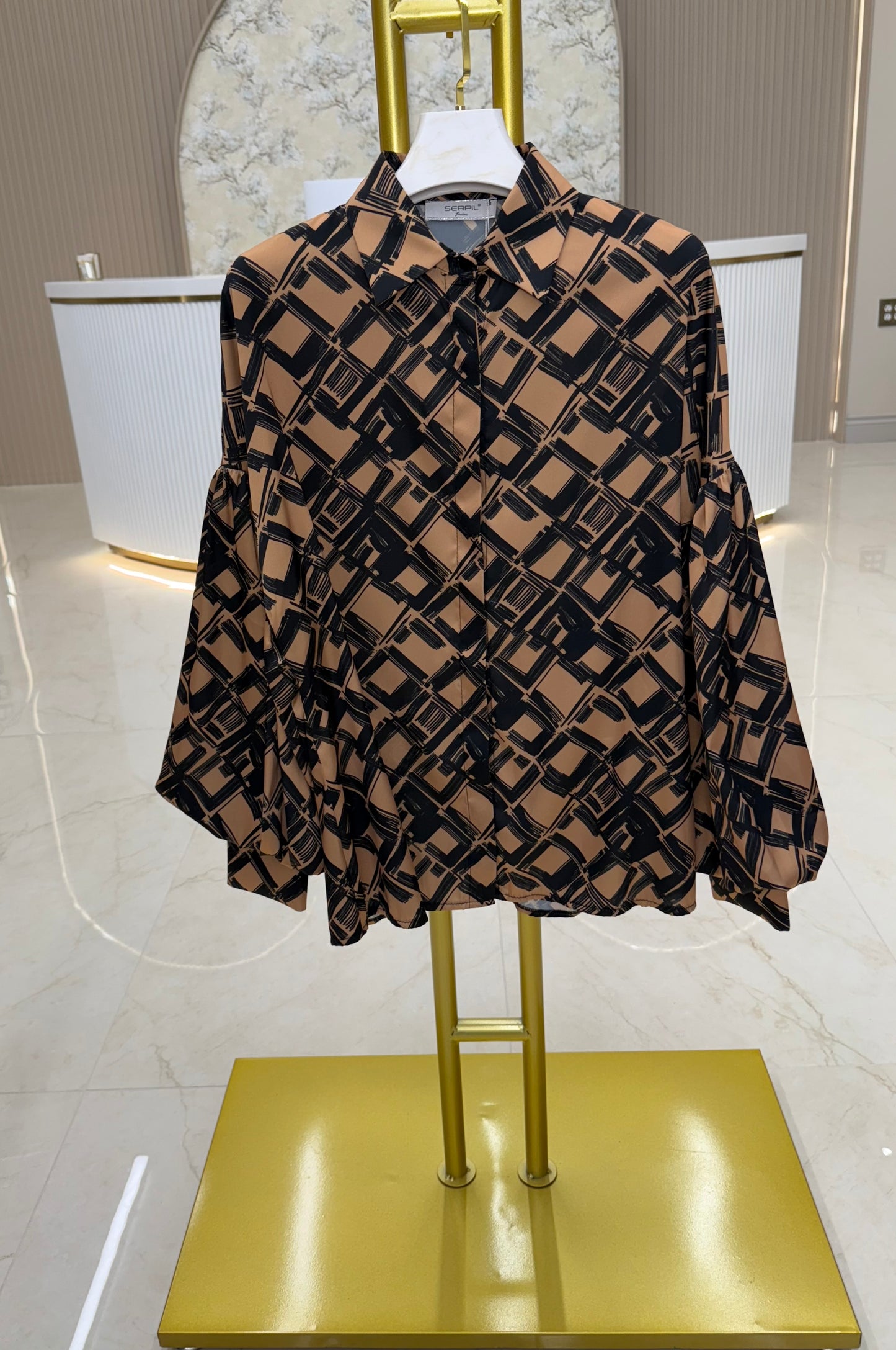 Button-Up Lozange Serpil Bronze and Black