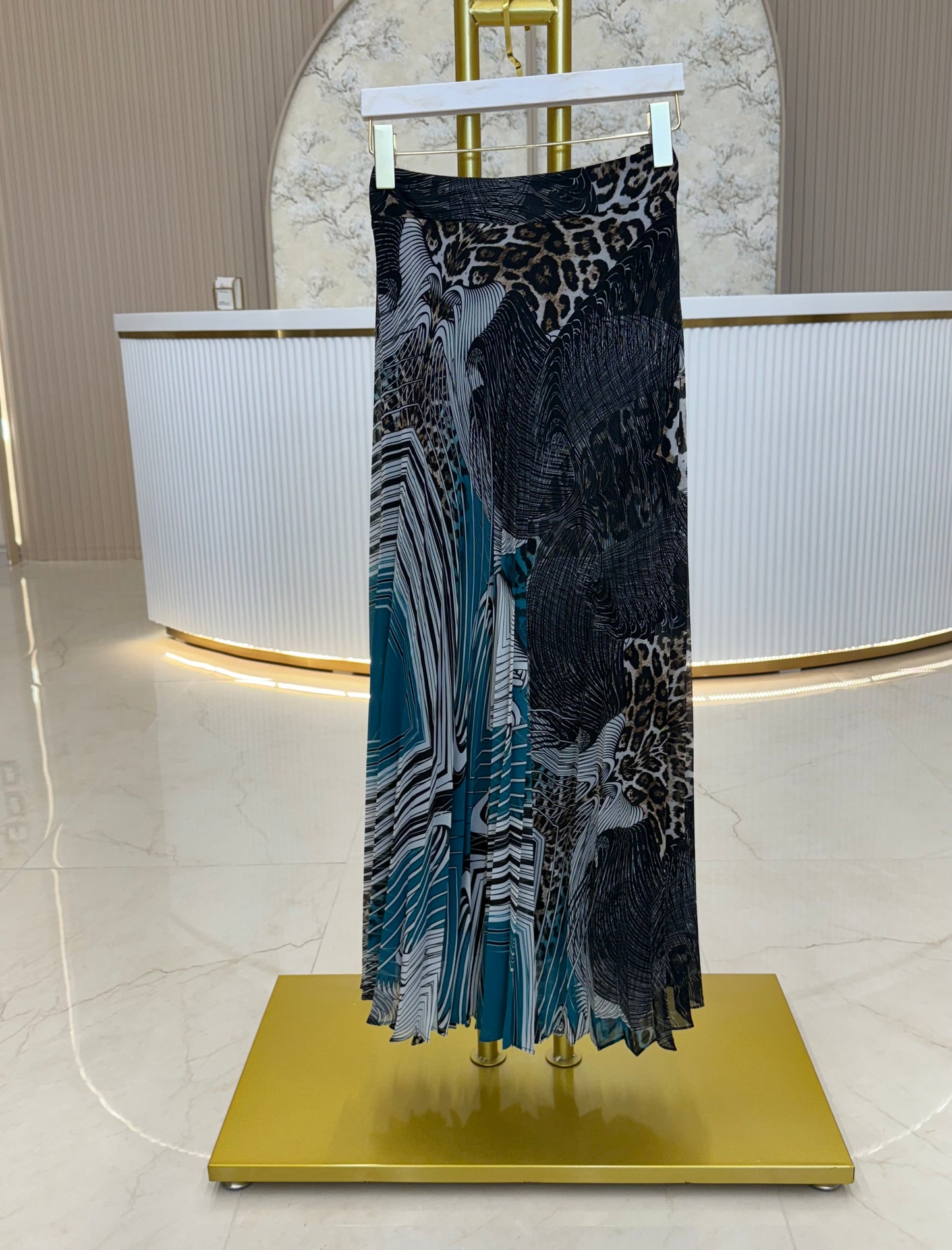 Leopard Blue Skirt Serpil Blue