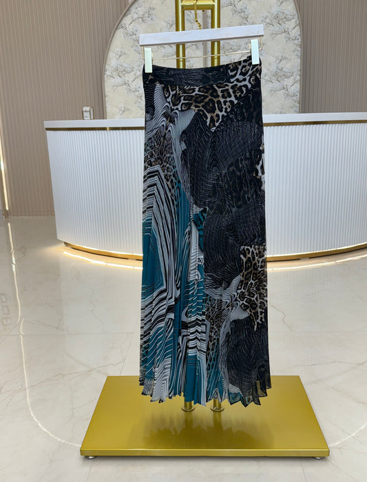 Leopard Blue Skirt Serpil Blue