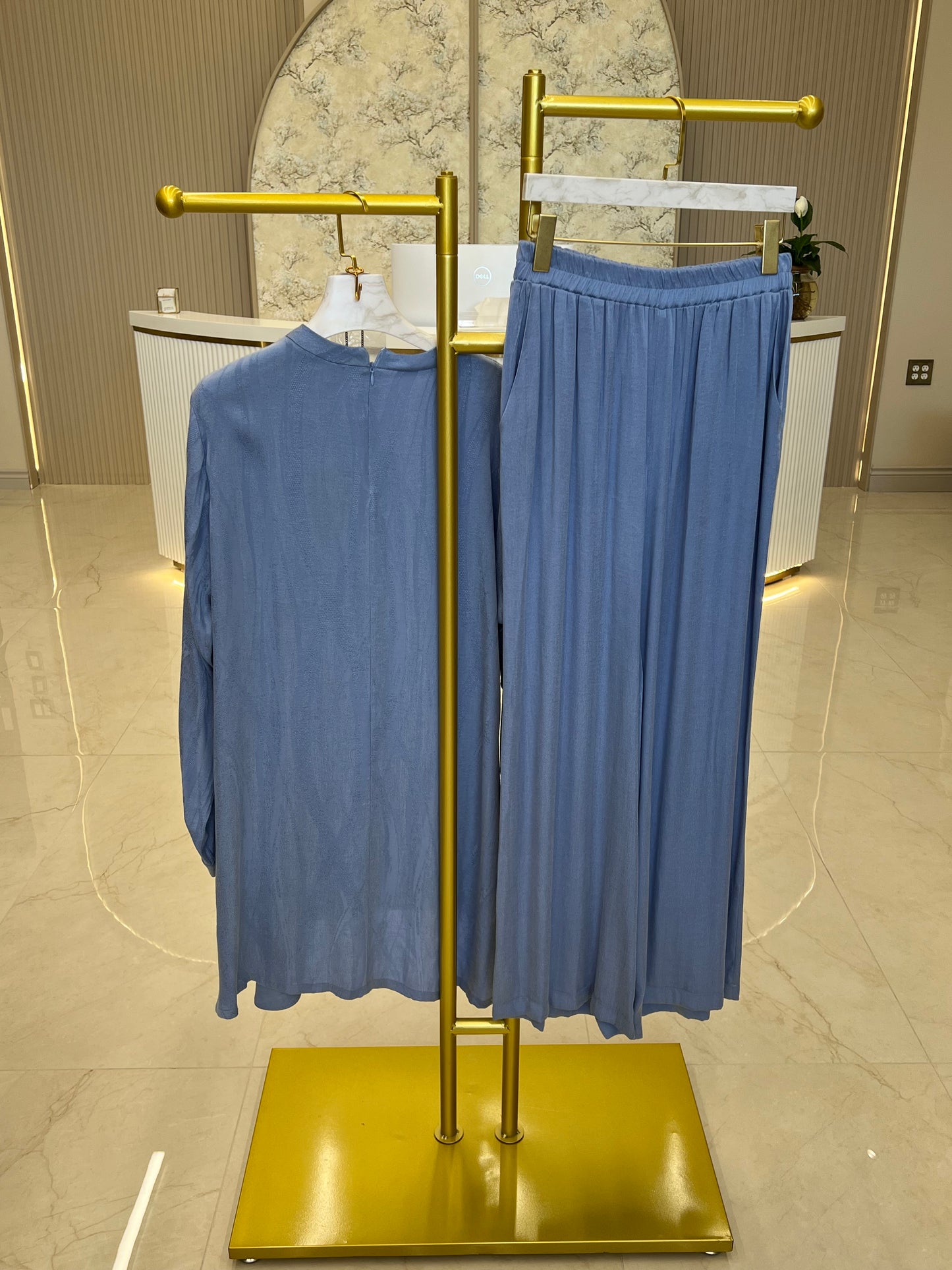 Long Shirt Set Blue Orhan